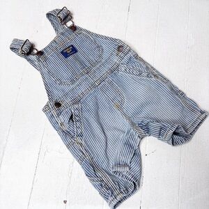 OshKosh Railroad Stripe Vestbak Overall Shorts Size 18M